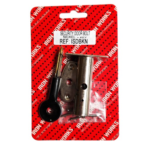 Security Door Bolt + Rack Bolt Key Nickel