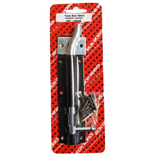 6'' Necked Tower Bolts Black