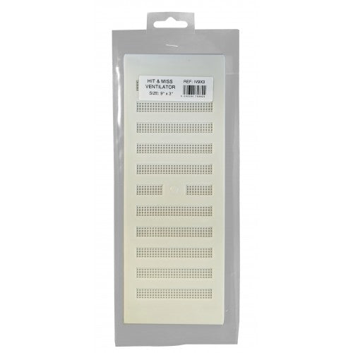 9 x 3 Hit & Miss Vent White Plastic