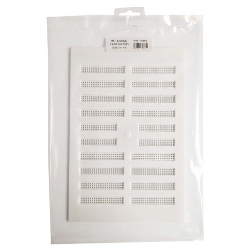 9 x 6 Hit & Miss Vent White Plastic