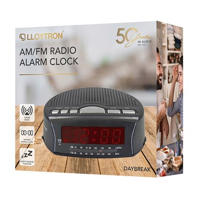 Lloytron 'Daybreak' Alarm Clock Radio - Black