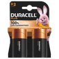Duracell Plus D Alkaline Batteries 2 Pack – 1.5V Long-Lasting D Cell Batteries