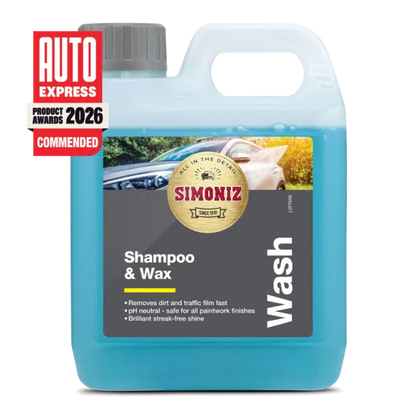 Simoniz Shampoo &amp; Wax 1 Litre – pH Neutral Car Shampoo with Carnauba Wax