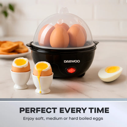 Daewoo Essentials Egg Boiler 7 Egg Capacity 350W SDA2688GE – Compact Electric Egg Cooker