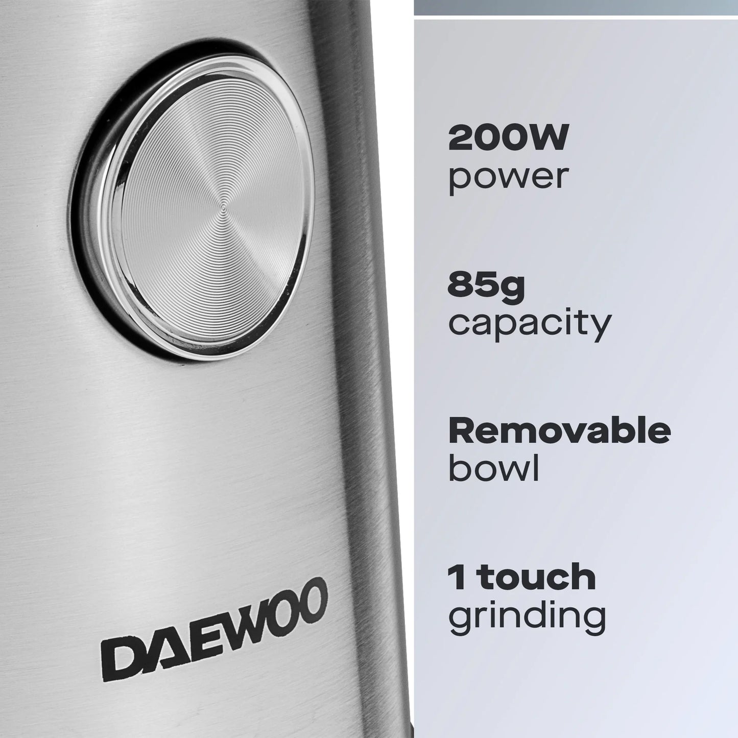 Daewoo Wet &Dry Coffee & Spice Grinder 200W 85g – Stainless Steel SDA2697GE