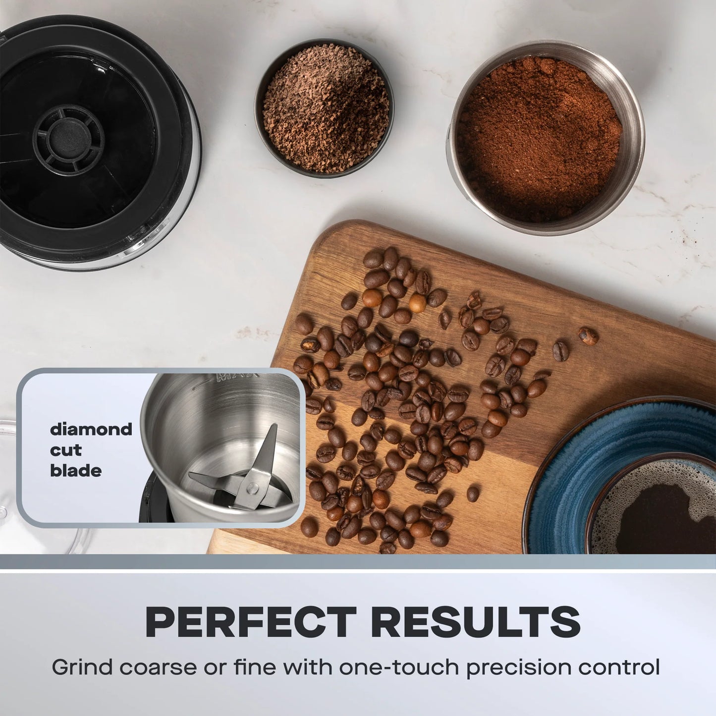 Daewoo Wet &Dry Coffee & Spice Grinder 200W 85g – Stainless Steel SDA2697GE