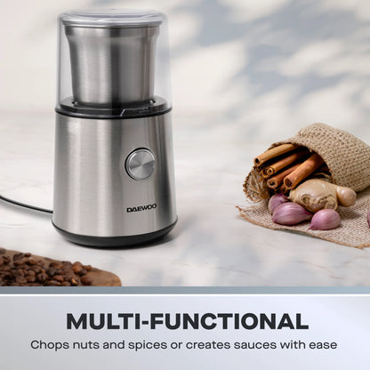 Daewoo Wet &Dry Coffee & Spice Grinder 200W 85g – Stainless Steel SDA2697GE
