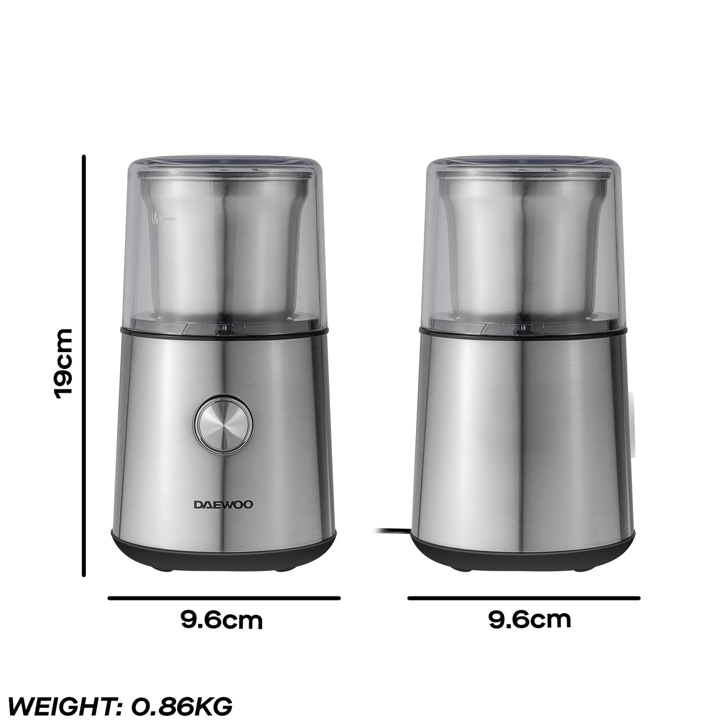 Daewoo Wet &Dry Coffee & Spice Grinder 200W 85g – Stainless Steel SDA2697GE