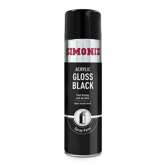 Simoniz Spray Paint – Gloss Black (Aerosol) 500ml - Default Title