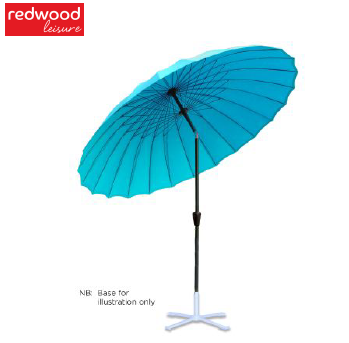 Redwood 2.6m Aluminium Shanghai Parasol With Crank And Tilt Blue