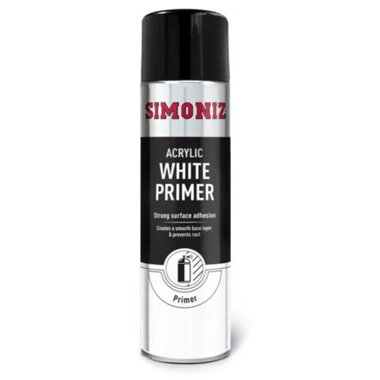 Simoniz Acrylic Primer Aerosol White SIMP12D – Quick Dry Automotive Spray Primer