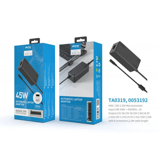 MTK 45W AUTOMATIC LAPTOP CHARGER TA0319