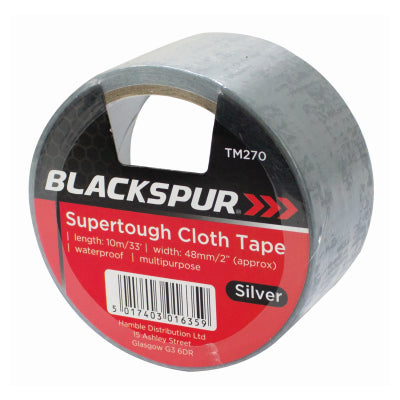 48mm x 10m SUPERTOUGH CLOTH TAPE - SILVER TM270