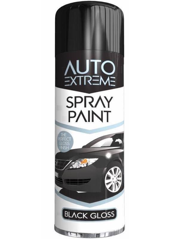 Gloss Black Spray Paint 250ml – Fast Drying Multi-Surface Aerosol Paint for Car, Metal, Wood & Plastic