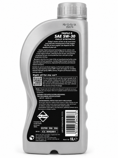 Carlube 5W-30 Longlife Fully Synthetic Engine Oil