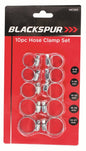 Blackspur 10PC Hose Clamp Set BB-HC100 – Adjustable Hose Clips for Plumbing & Automotive Use