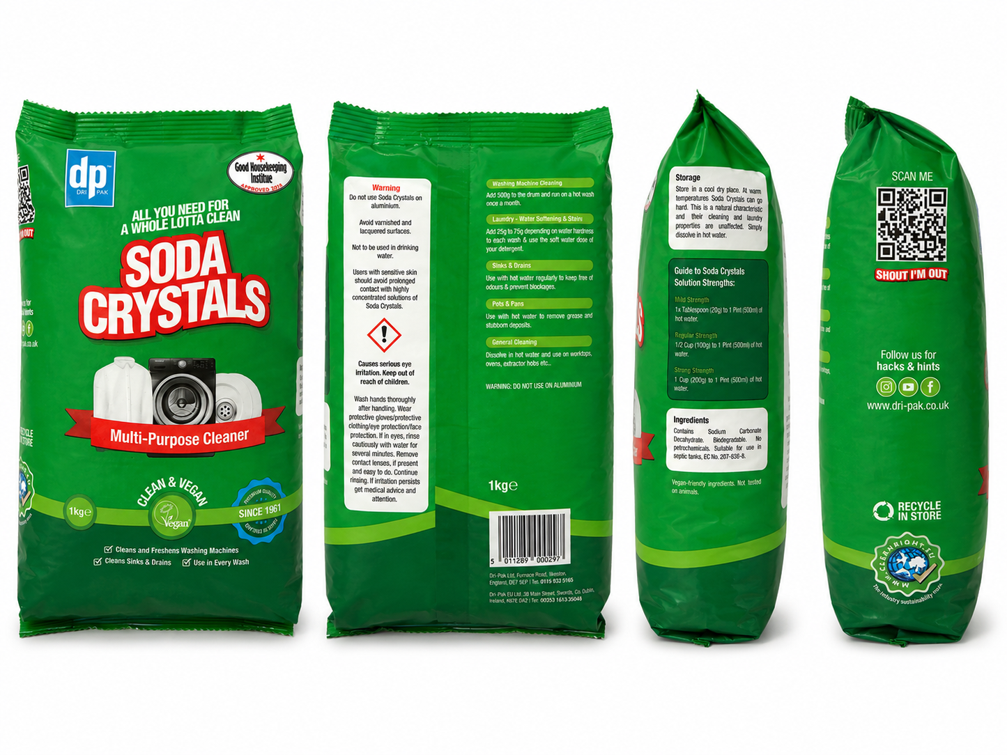 Dri-Pak Soda Crystals 1kg – Multi-Purpose Household Cleaner & Degreaser