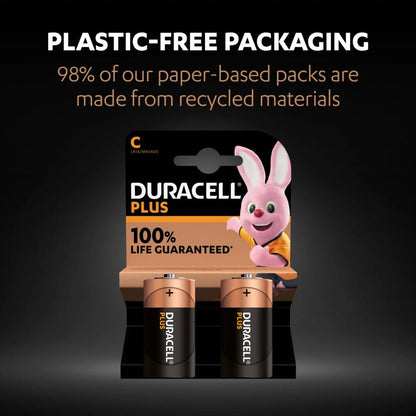 Duracell Plus C LR14 Batteries 2 Pack – 1.5V Alkaline Batteries