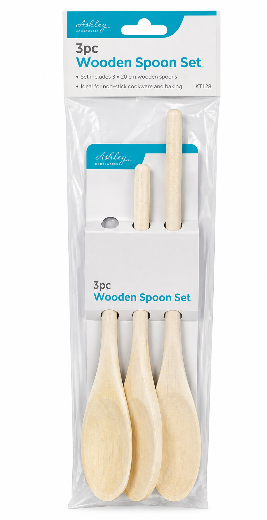Ashley 3PC Wooden Spoon Set BB-KT153 – Poplar Wood Cooking Spoons for Non-Stick Cookware