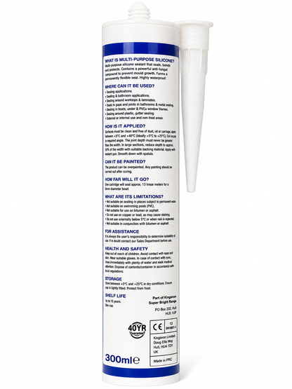 SupaDec Multi Purpose Silicone 300ml, Black, Brown, White & Clear