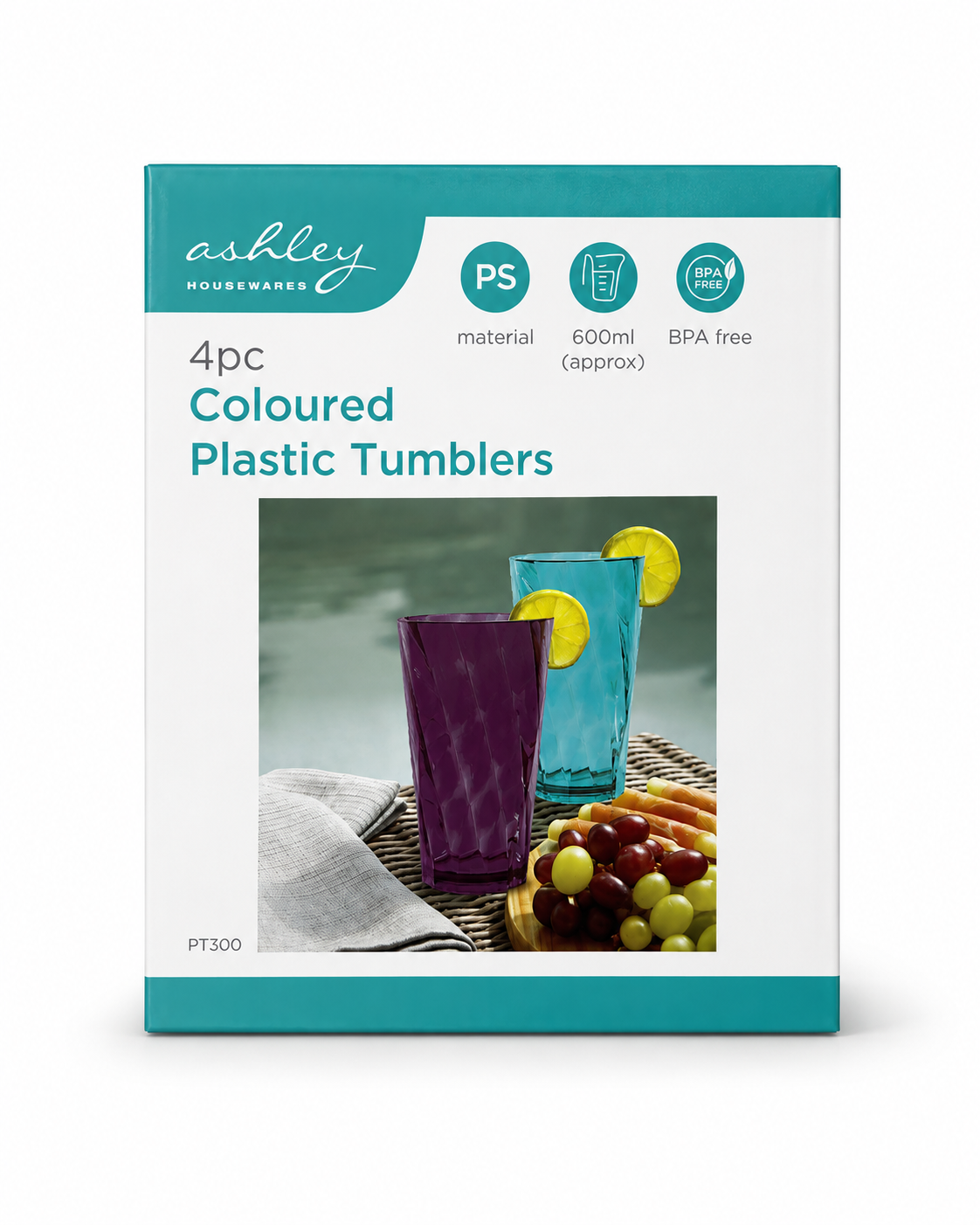 4PC Coloured Plastic Tumblers 600ml – BPA Free |
