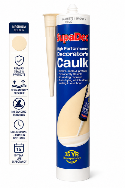 SupaDec Decorators Caulk 300ml & 380ml, White & Magnolia Colour