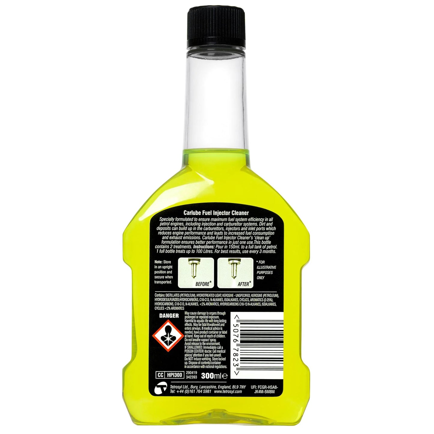 Carlube Double Strength Petrol Injector Cleaner 300ml HPI300 – 2 Treatment Fuel System Cleaner