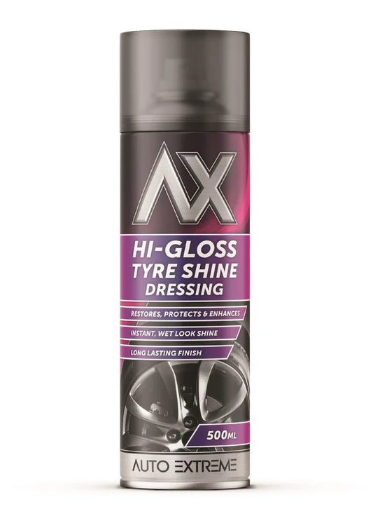 Auto Extreme Hi Gloss Tyre Shine 500ml – Long Lasting Wet Look Tyre Dressing