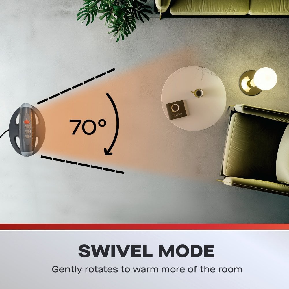 Daewoo 1200W Halogen Heater, 3 Years Warranty, HEA1416GE