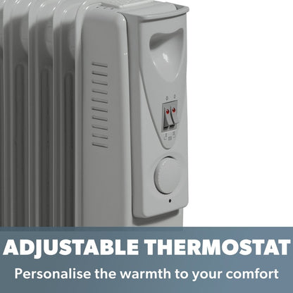 Daewoo 1500W Oil Filled Radiator, 3 Years Warranty, HEA1130GE