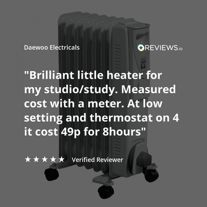 Daewoo 1500W Oil Filled Radiator, 3 Years Warranty, HEA1130GE