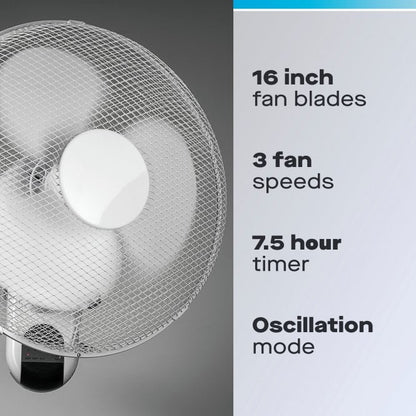 Daewoo 16" Wall Mounted Fan with Remote Control