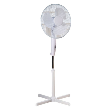 Daewoo 16 White Pedestal Fan with Cross Base