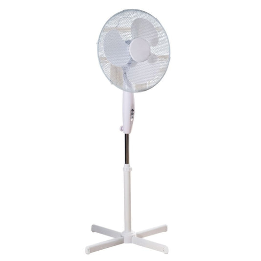 Daewoo 16 White Pedestal Fan with Cross Base