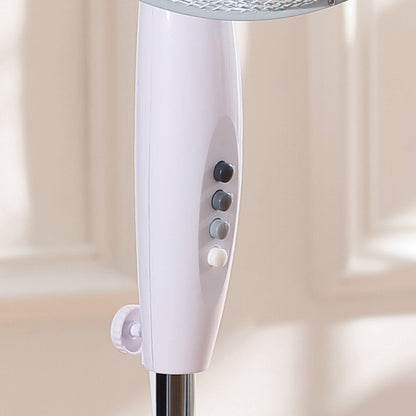 Daewoo 16 White Pedestal Fan with Cross Base