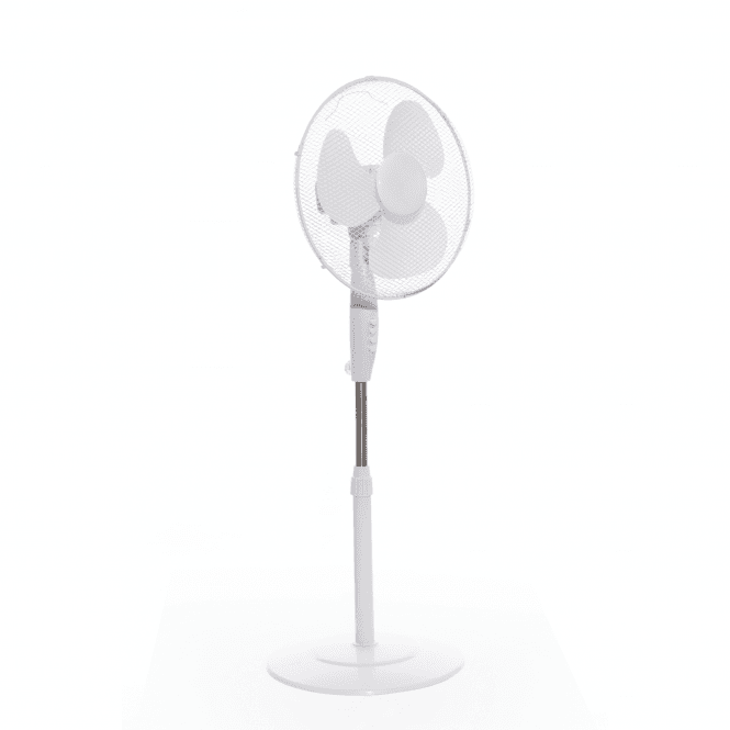Daewoo 16" White Standing Fan Round Base