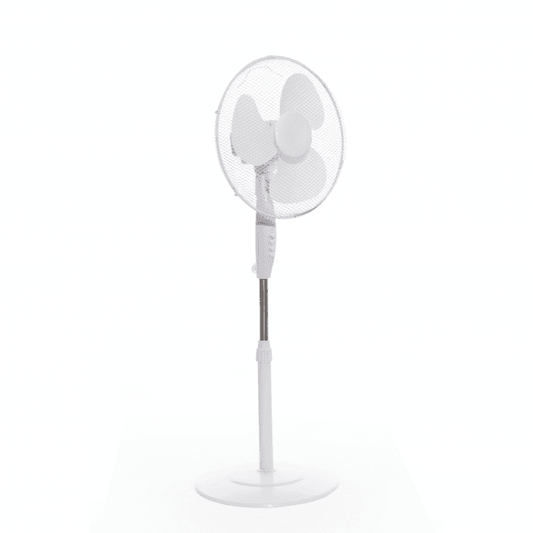 Daewoo 16" White Standing Fan Round Base