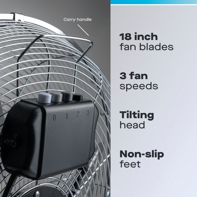Daewoo 18" High Velocity Chrome Floor Fan