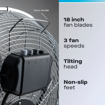 Daewoo 18" High Velocity Chrome Floor Fan