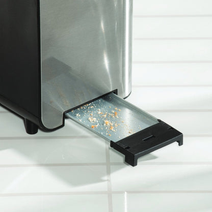 Daewoo 2 Slice Glass Toaster 900w Wide Slot Transparent Viewing