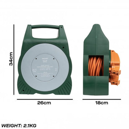 Daewoo 2-Way 15m Weatherproof Extension Reel