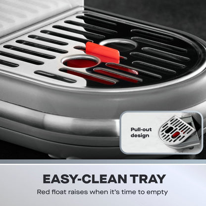 Daewoo 20 Bar Digital Compact Espresso Coffee Maker – Sleek Design with Digital Display & Milk Frother