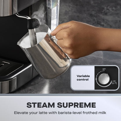 Daewoo 20 Bar Espresso Coffee Maker with Steam Wand – Professional Quality Brewing at Home