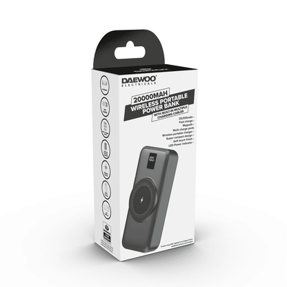 Daewoo 20000mAh Portable Power Bank with Built-in Cables