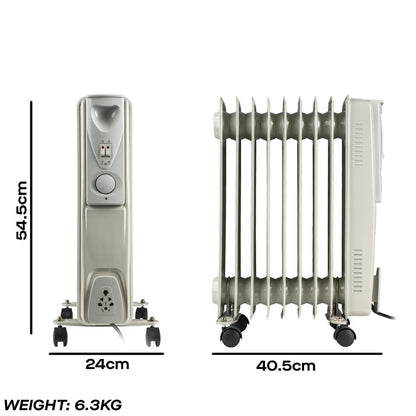 Daewoo 2000W Oil Filled Radiator, 3 Years Warranty, HEA1141GE