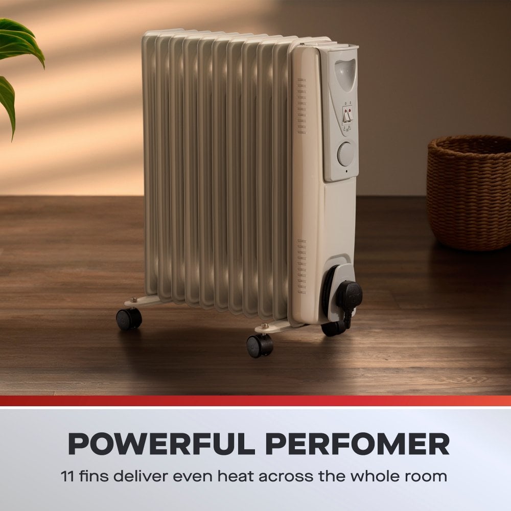 Daewoo 2500W Oil Filled Radiator, 3 Years Warranty, HEA1145GE