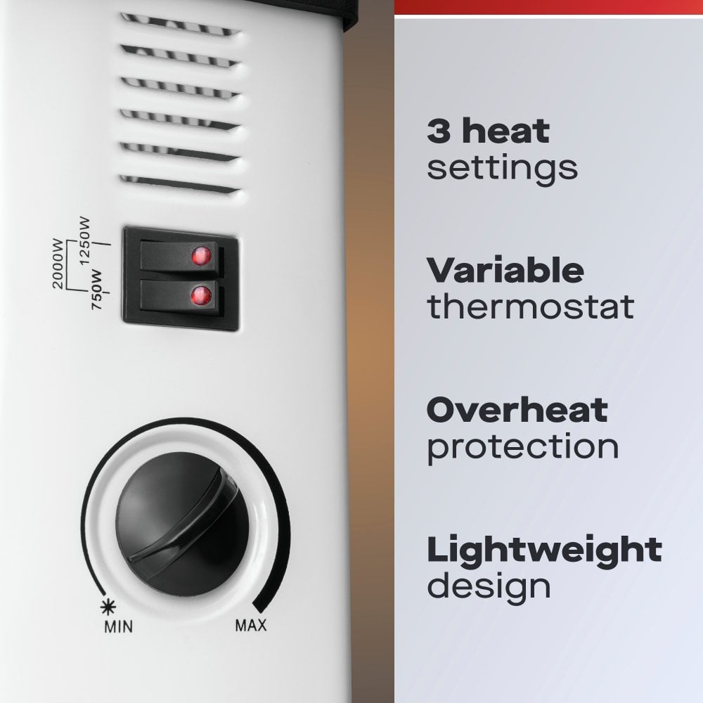 Daewoo 2kW Convector Heater, 3 Years Warranty, HEA1146GE