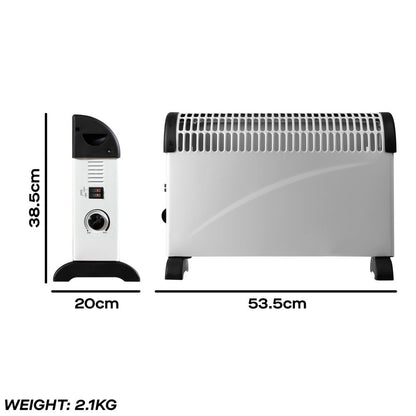 Daewoo 2kW Convector Heater, 3 Years Warranty, HEA1146GE