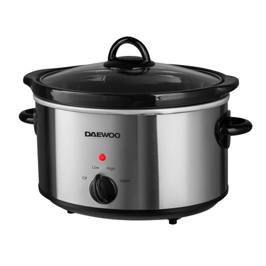 Daewoo 3.5L Stainless Steel Slow Cooker – Compact & Efficient