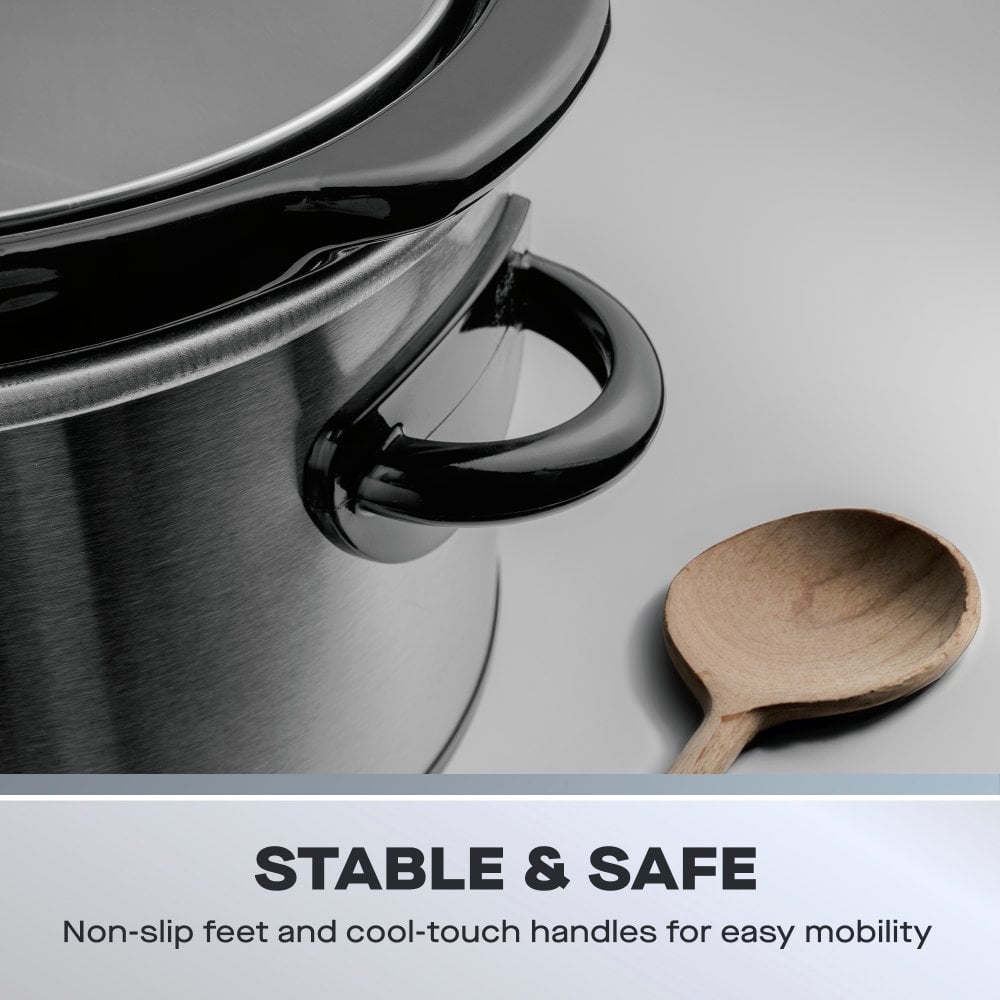 Daewoo 3.5L Stainless Steel Slow Cooker – Compact & Efficient